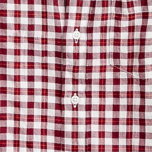 J.CREW CREWCUTS BOYS' CRINKLE COTTON SHIRT IN ORANGE PLAID, Size 8, NWT - Picture 3 of 16